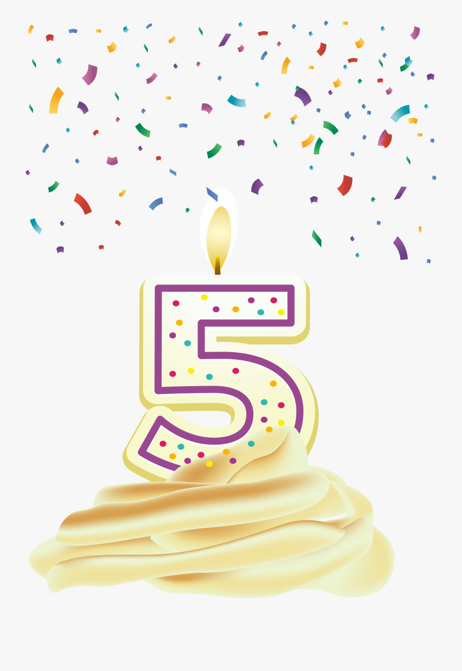 5 Birthday Candle Png - Birthday Party, Transparent Clipart