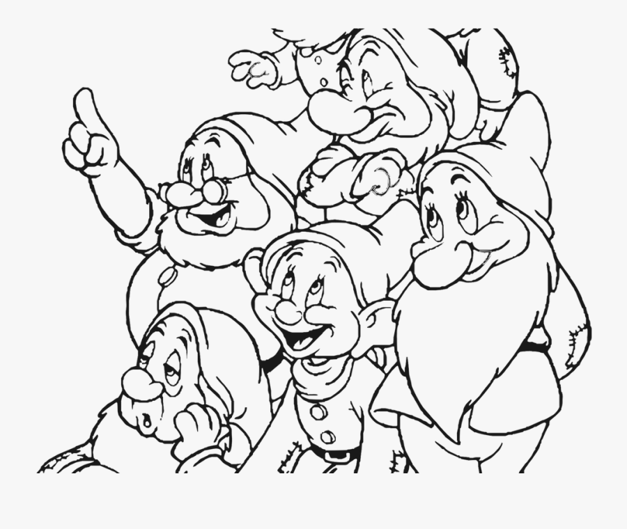 Coloring Pages Snow The Seven Dwarfs Democraciaejustica - Snow White Dwarfs Drawing, Transparent Clipart