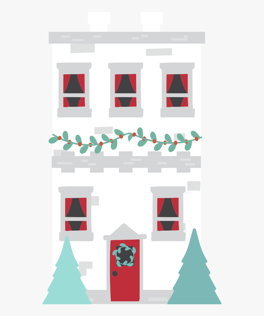 This Is A Sticker Of A Building In A Winter Scene Clipart, Transparent Clipart