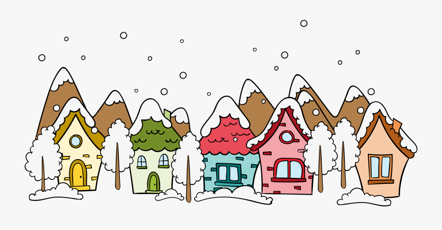 Transparent Snow Scenery Clipart - Gambar Kartun Musim Salju, Transparent Clipart