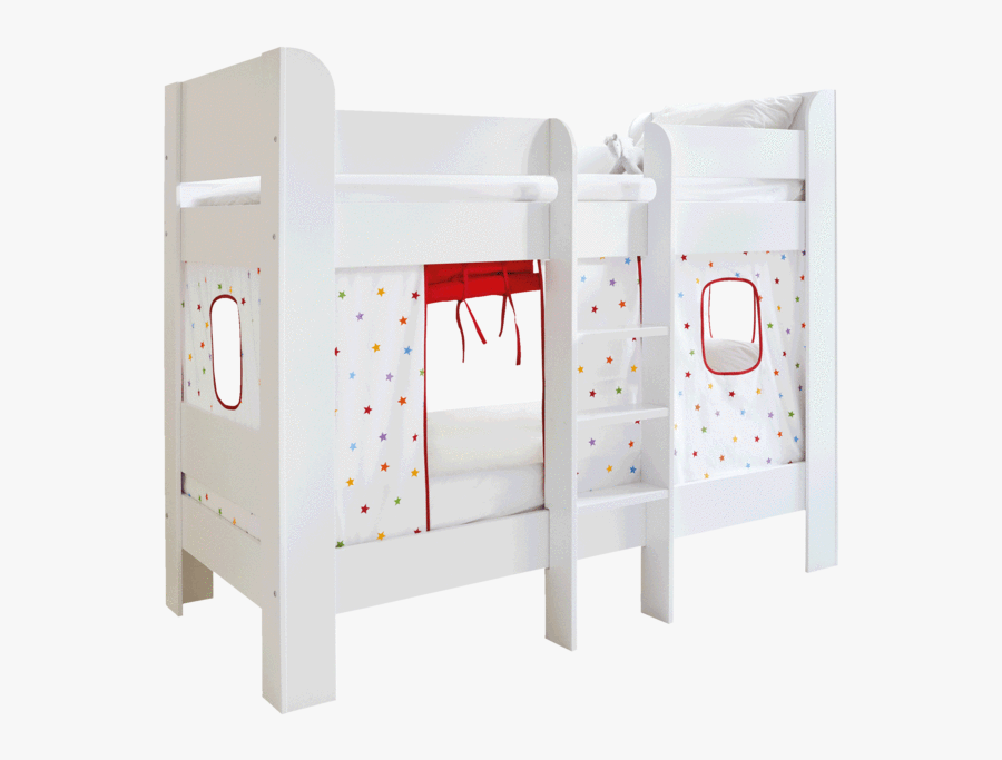 Bunk Bed With Rainbow Star Curtain - Bunk Bed, Transparent Clipart