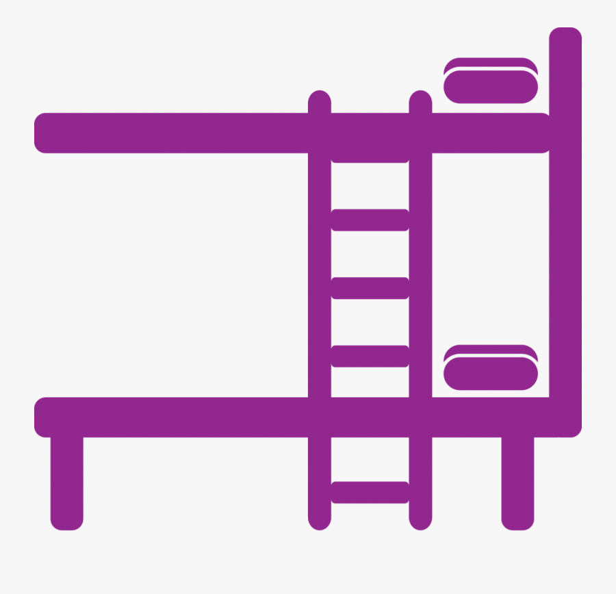 Bunkbed Icon Purple, Transparent Clipart