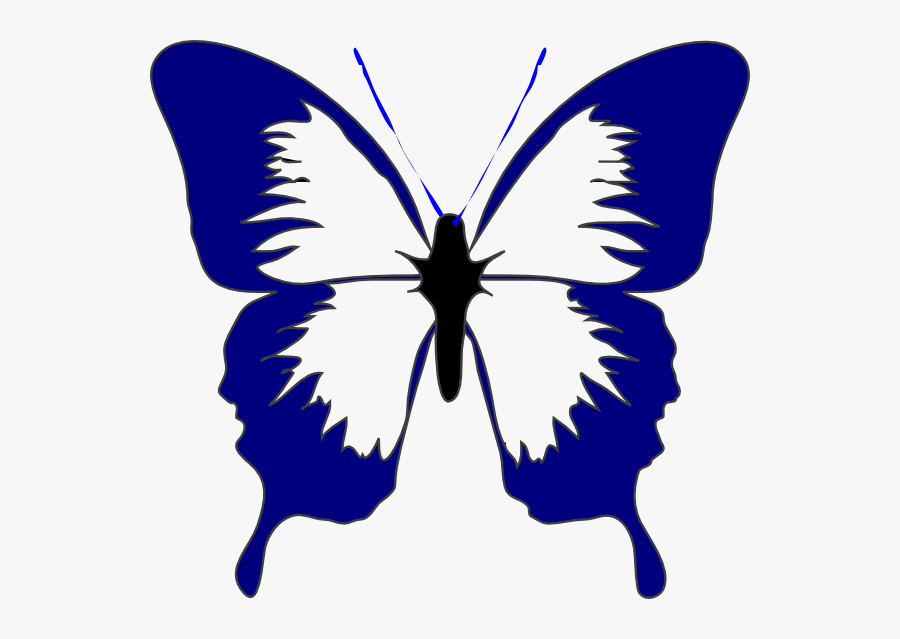 Butterfly Clipart Tshirt - Butterfly Cartoon Black And White, Transparent Clipart