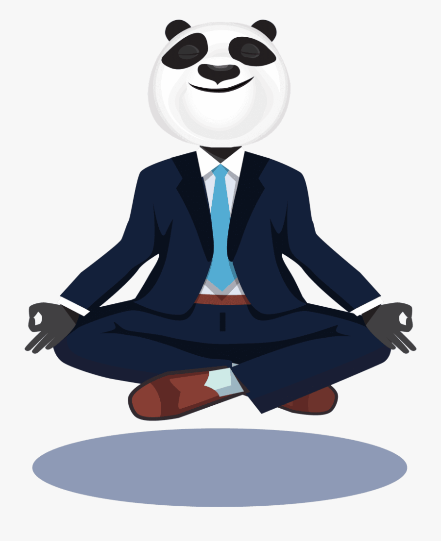 Panda Man Meditation - Panda Man, Transparent Clipart