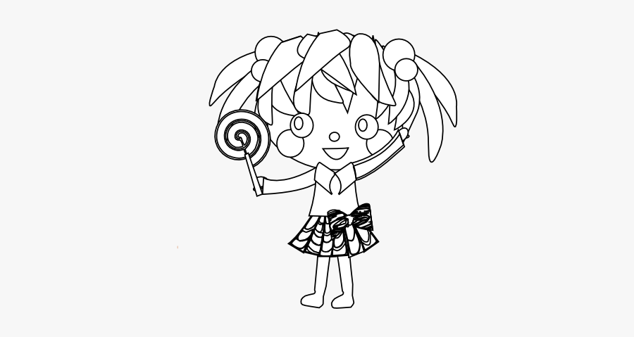Anime Character Art 40 Black White Line Art 555px - Art, Transparent Clipart