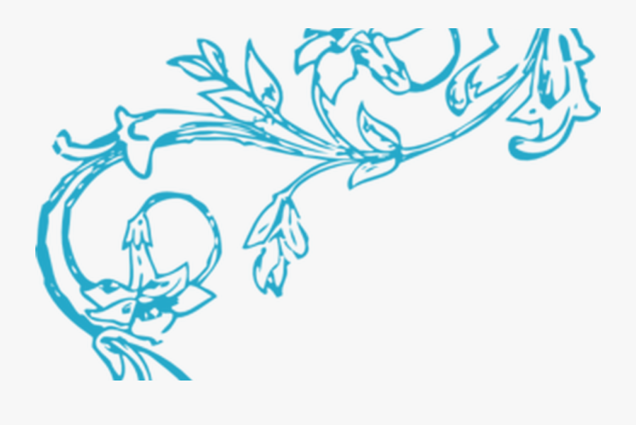 Transparent Corner Scrollwork Clipart - Blue Vines Png, Transparent Clipart