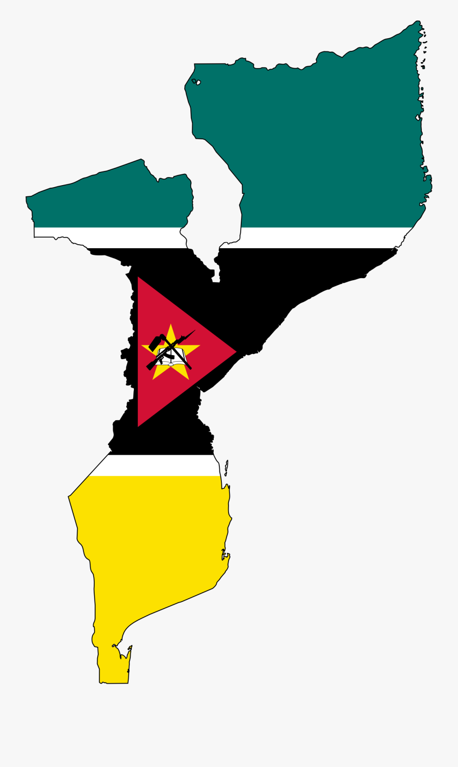Mozambique Flag Map With Stroke Clip Arts - Mozambique Flag And Map, Transparent Clipart