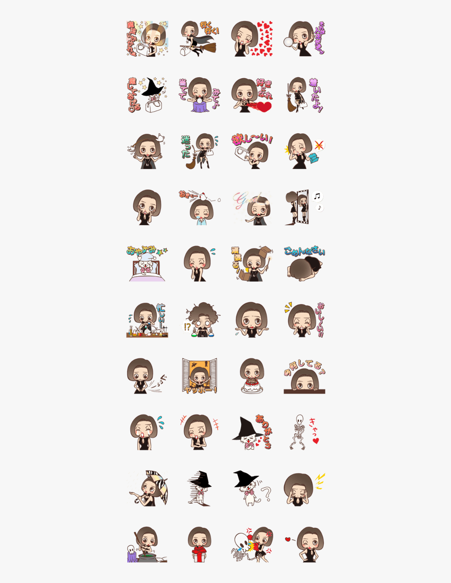 Narusya Tokyo - Witch Shasha - Anime Line Sticker List, Transparent Clipart