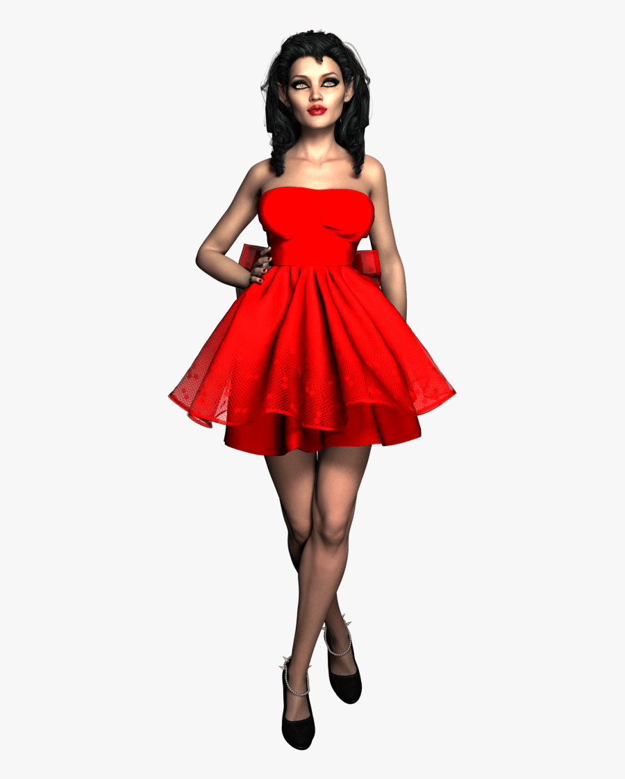 Woman Red Dress Png, Transparent Clipart