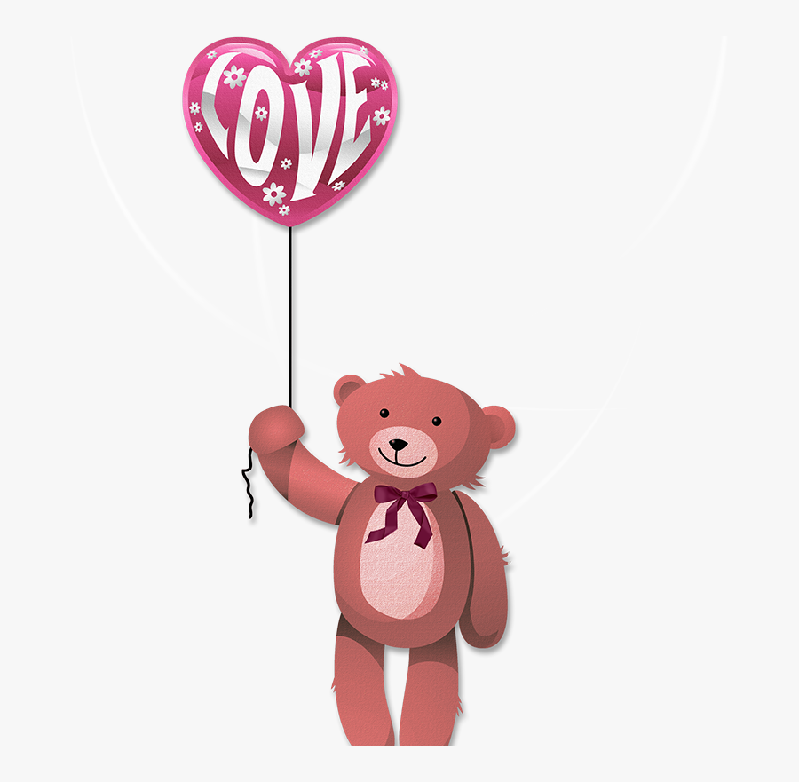 Valentines Day Cartoon Love - Teddy Bears With Hearts, Transparent Clipart