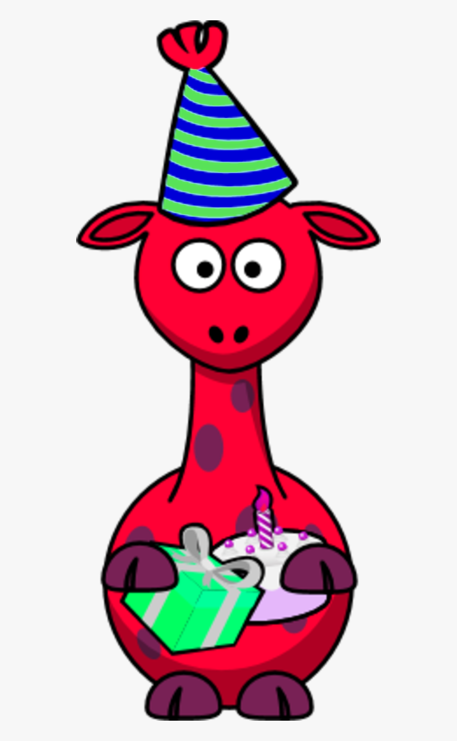 Giraffe Wearing Cone Hat Vector Clip Art Clipart - Red Giraffe Clipart, Transparent Clipart