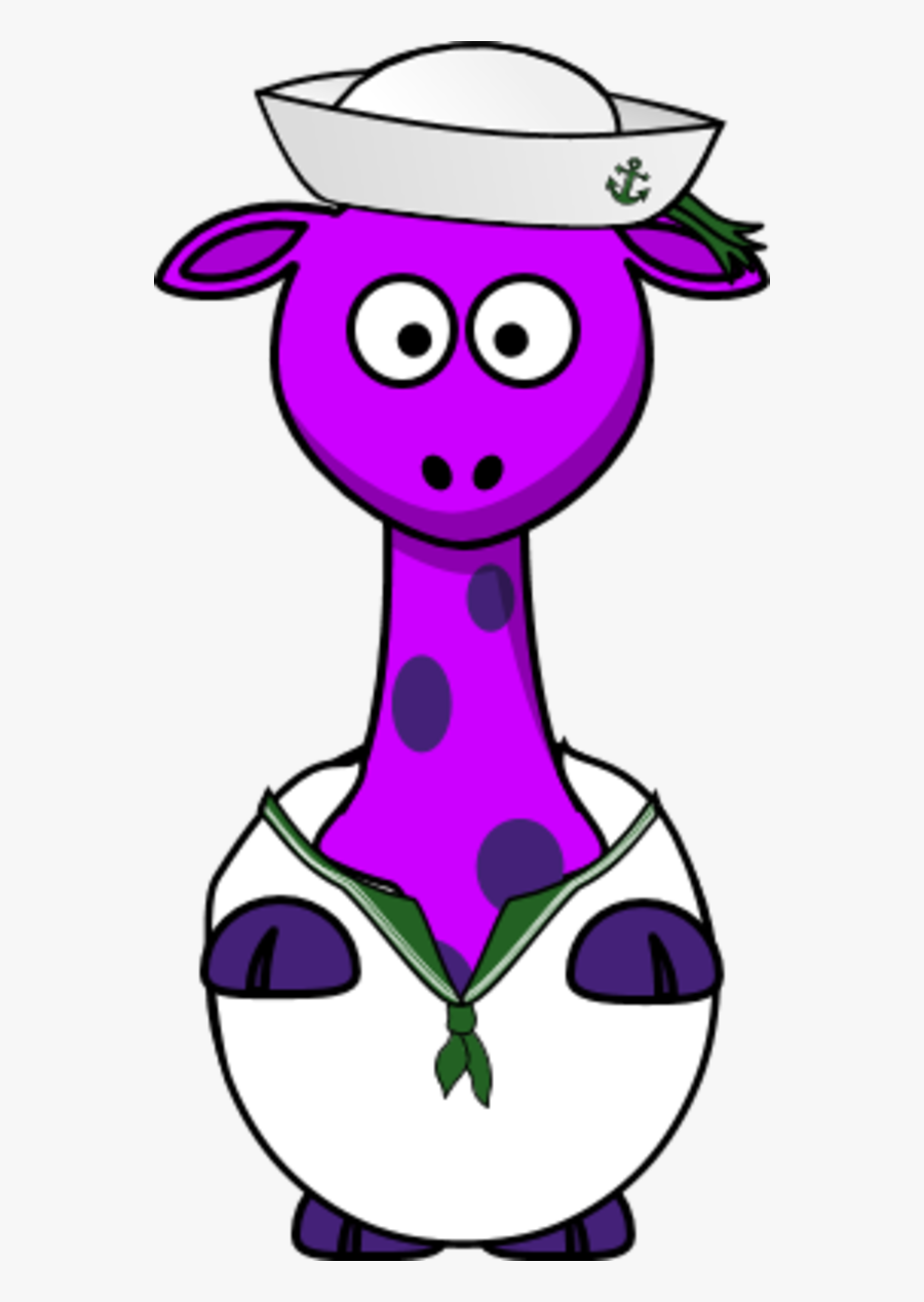 Navy Sailor Giraffe - Brown Giraffe Clipart, Transparent Clipart