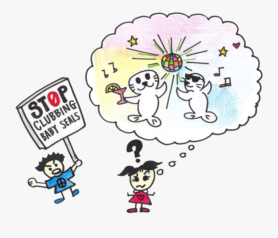 Stop Clubbing Baby Seals - Cartoon, Transparent Clipart
