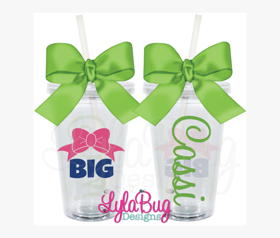 Big Sister Bow Tumbler - Acrylic Tumbler Insulated Drink Glasses With Lids, Transparent Clipart