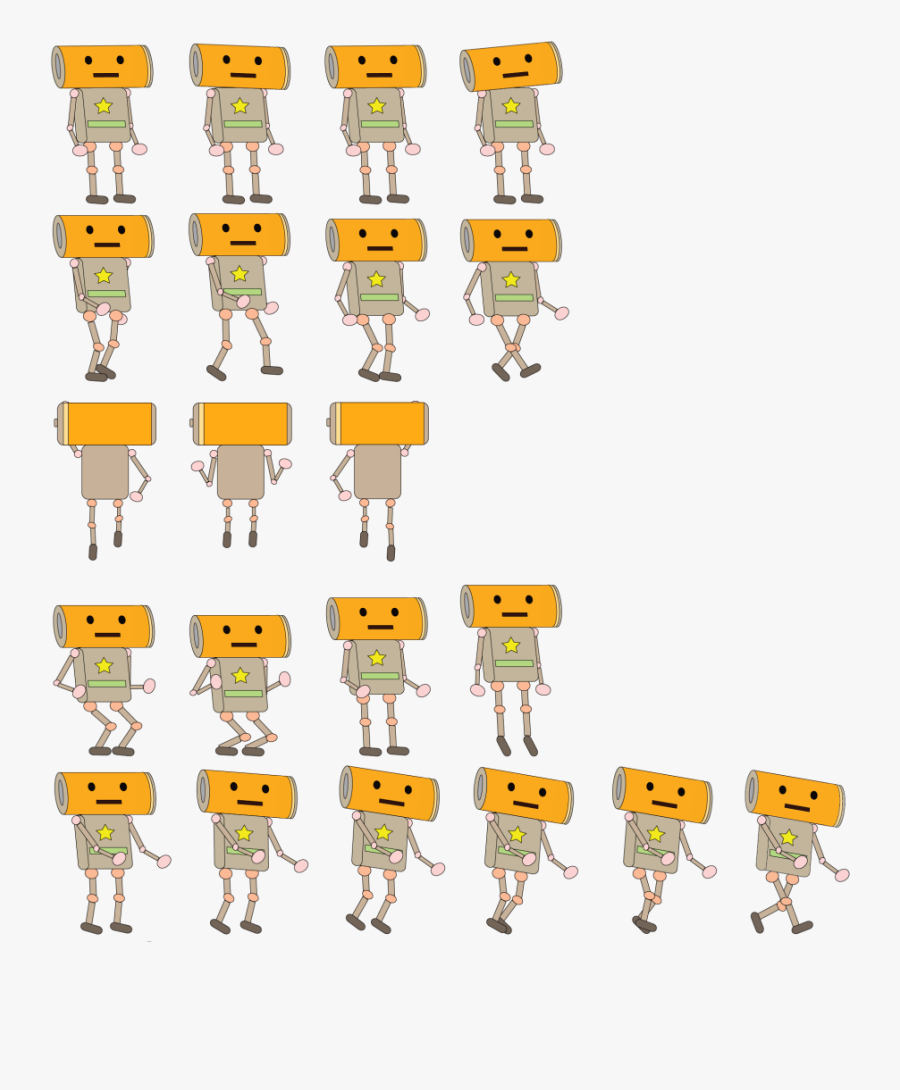 Robochan Sprite Sheet - Cartoon, Transparent Clipart