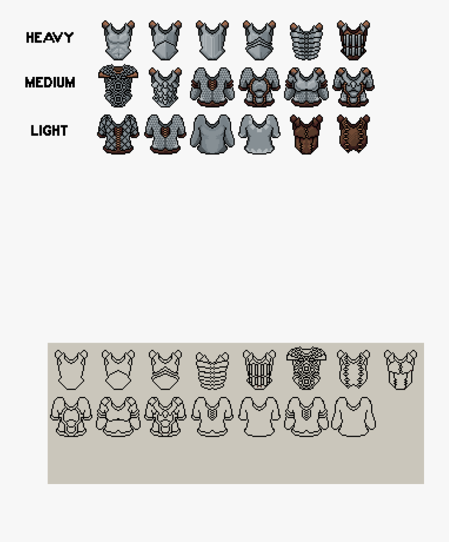 Pixel Art Plate Armor, Transparent Clipart