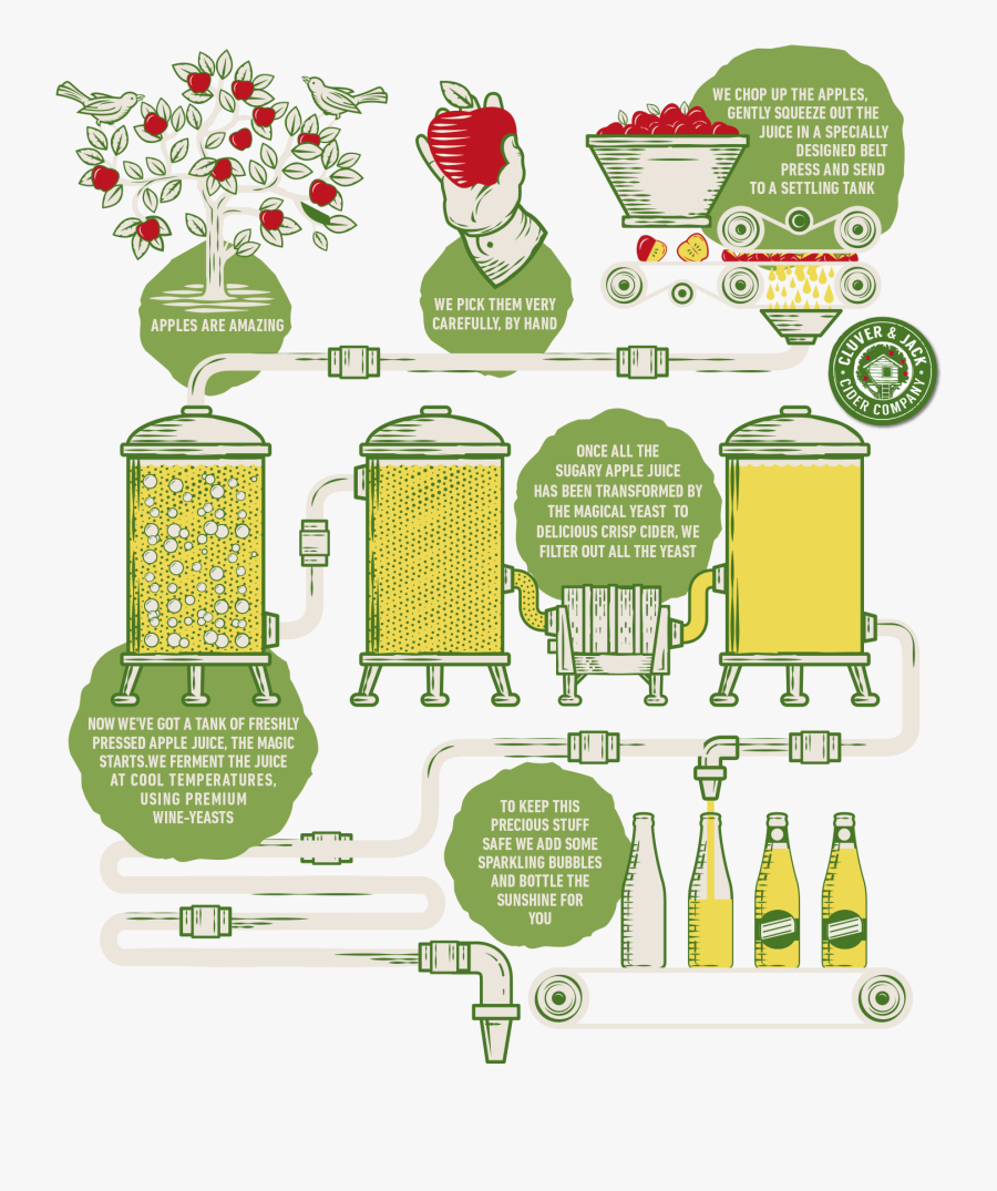 Infographic-original - Cider Making Process, Transparent Clipart