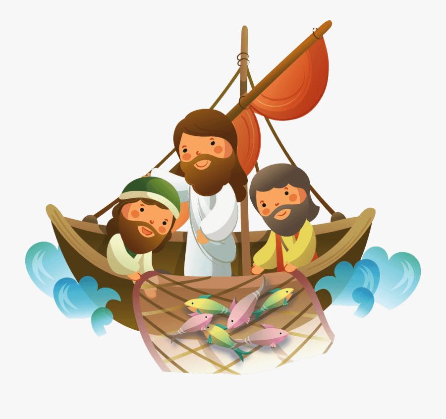 Jesus On The Boat Cartoon, Transparent Clipart