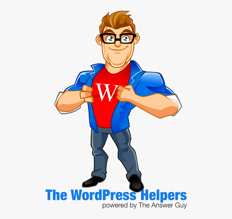 Will The Wordpress Helper - Superhero Mascot, Transparent Clipart