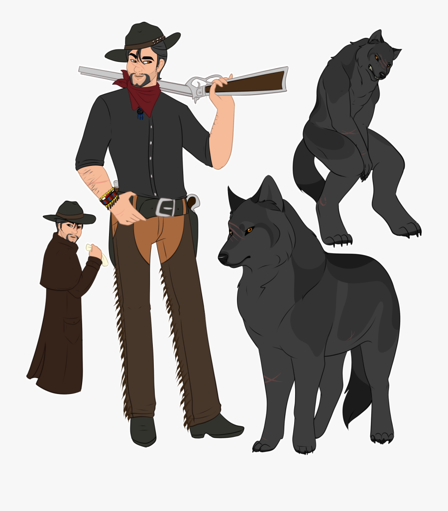 Cowboy Werewolf, Transparent Clipart