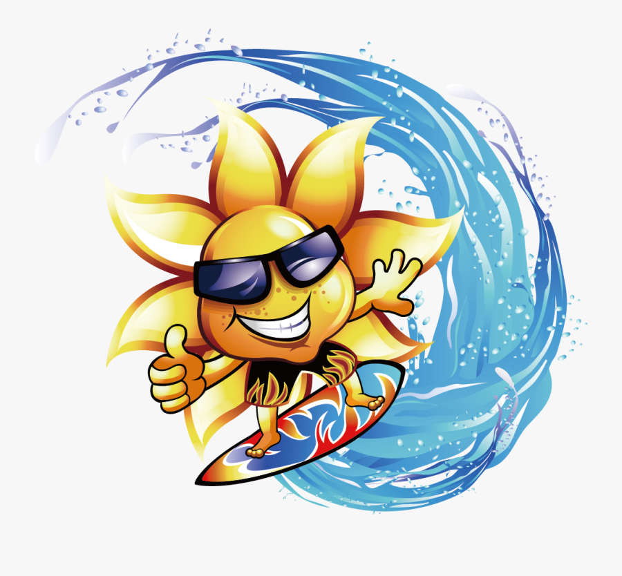 Surfing Common Sunflower Clip Art - Sunflower Surfing, Transparent Clipart