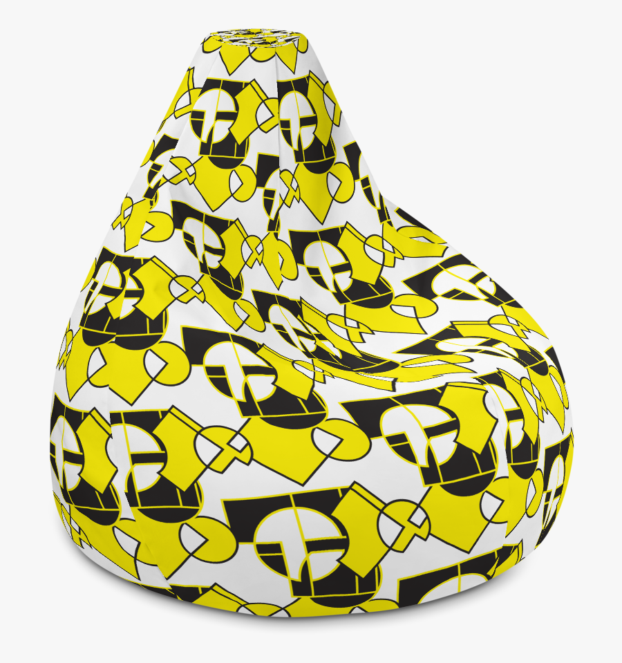 Yellow Black Pattern Designed Bean Bag Chair - Bean Bag Chair, Transparent Clipart