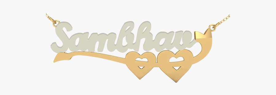 Cupid Hearts Styled Personalized Bling Name Necklace - Necklace, Transparent Clipart