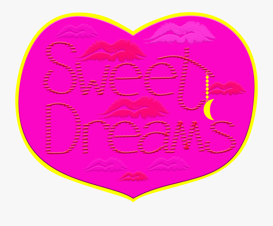 Lettering Sweet Dreams Art Framed Inside A Heart - Heart, Transparent Clipart