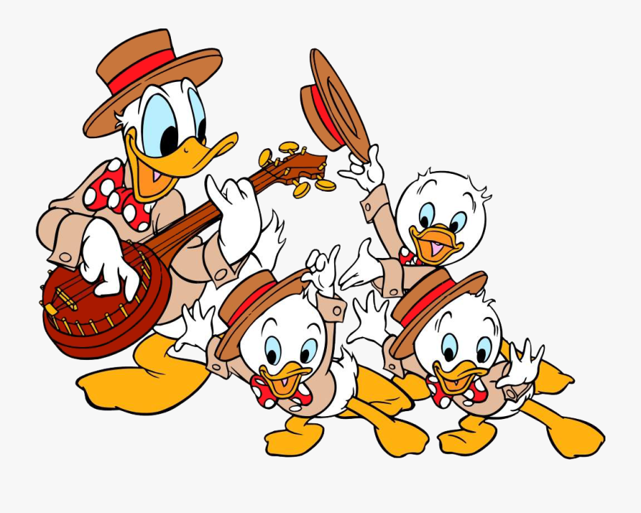 Brother Clipart Nephew - Donald Duck With Nephews, Transparent Clipart