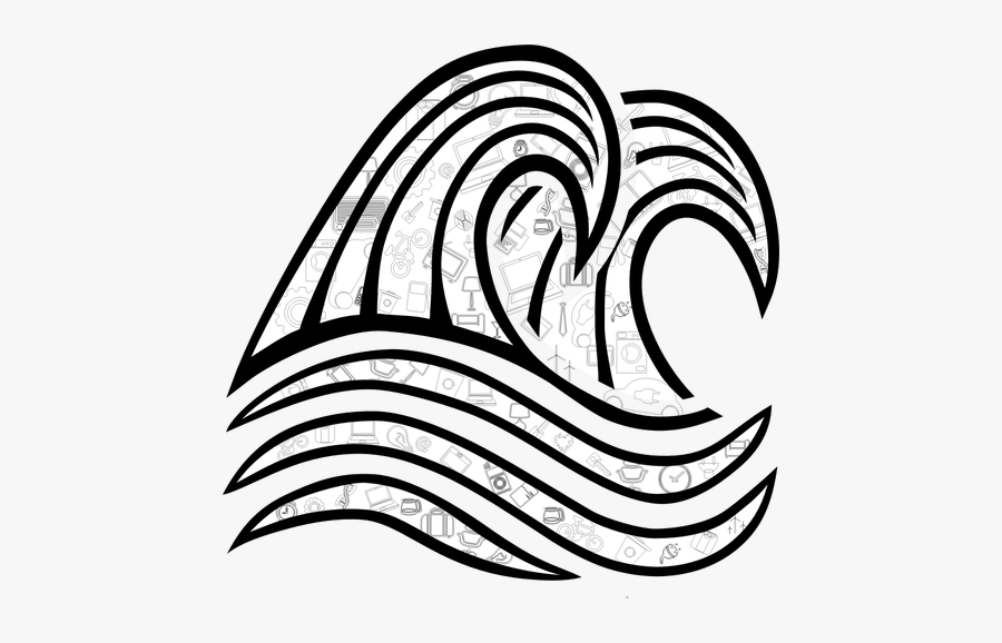 Internet Connection Wave - Waves Black And White Drawing, Transparent Clipart
