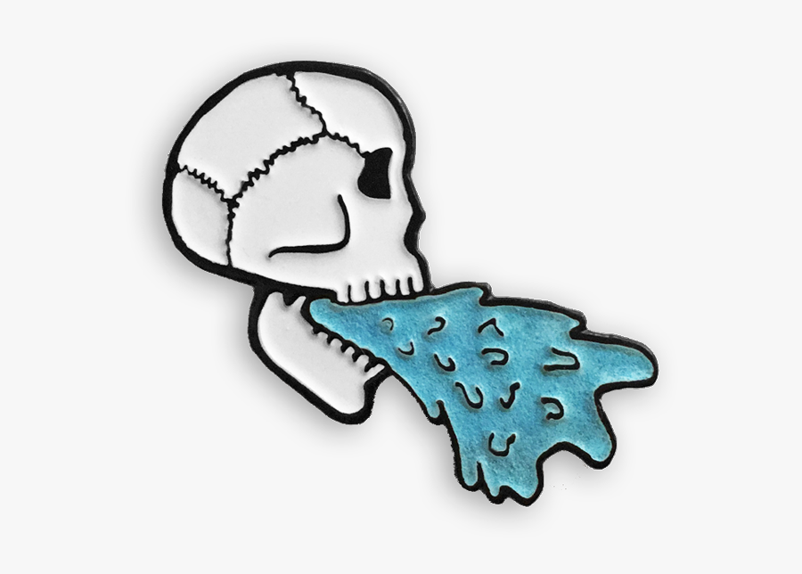 Barfing Skull Pin, Transparent Clipart
