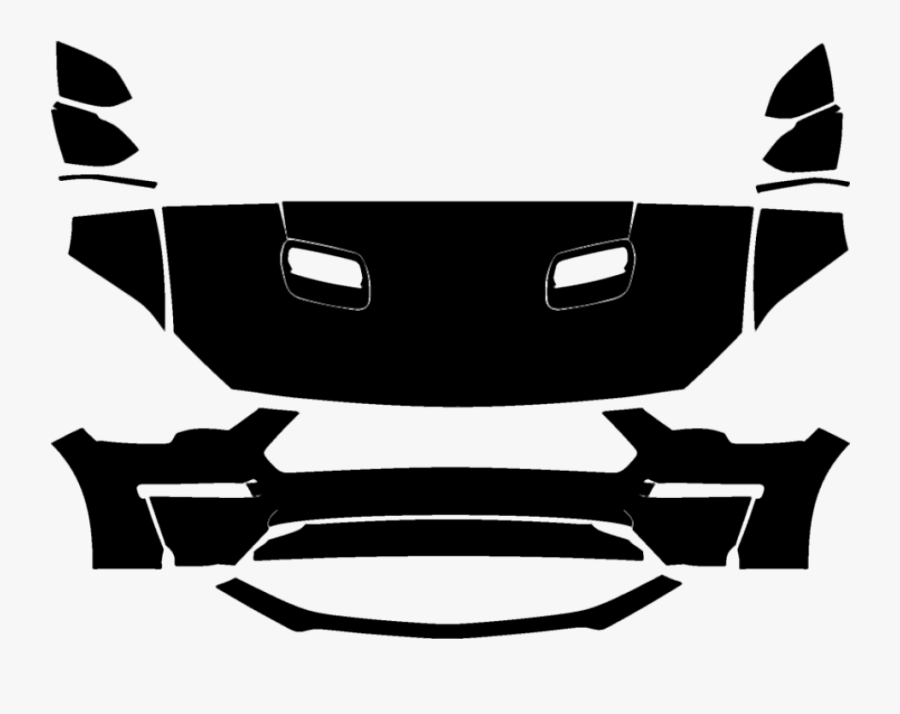 2019-2020 Ford Mustang Bullitt 3m Clear Bra Deluxe, Transparent Clipart