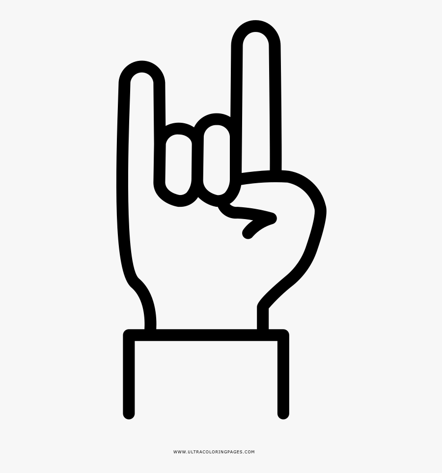 Rock And Roll Coloring Page - Slap Icon, Transparent Clipart