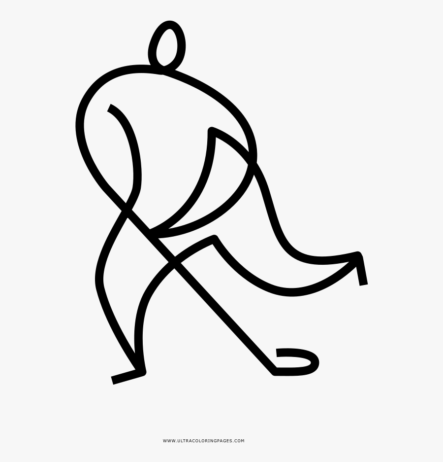 Ice Hockey Coloring Page - Line Art, Transparent Clipart