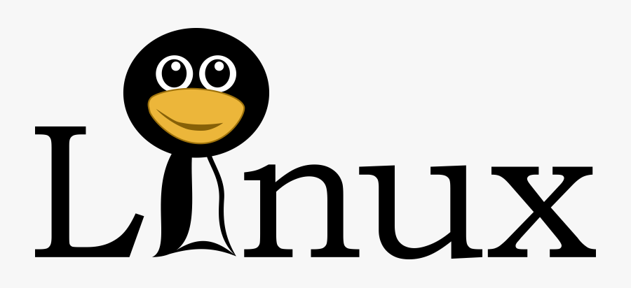 Linux Text With Funny Tux Face Clip Arts - Linux Name, Transparent Clipart