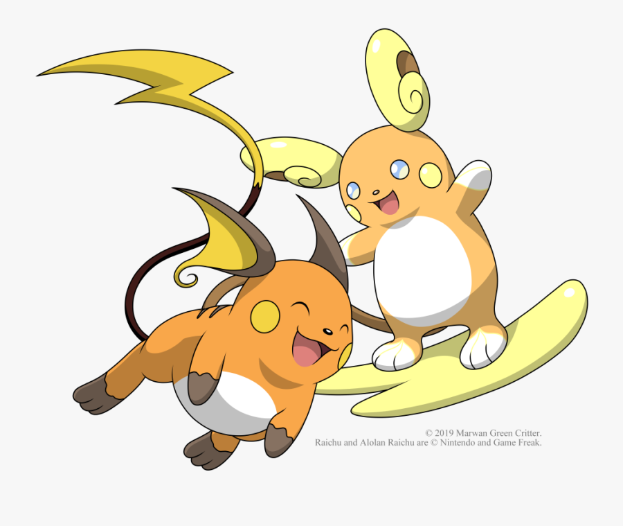 Kantonian And Alolan Raichu, Transparent Clipart