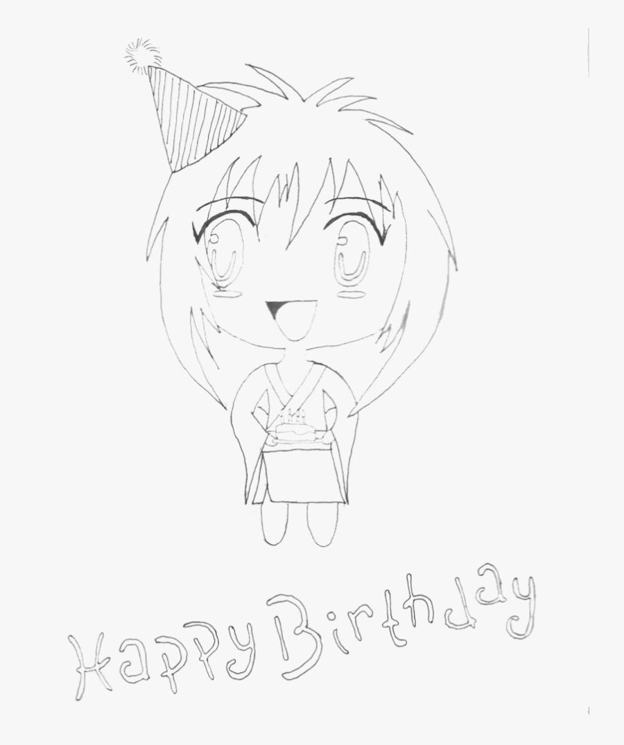 Happy Birthday Niece Lineart Line Art Free Transparent Clipart