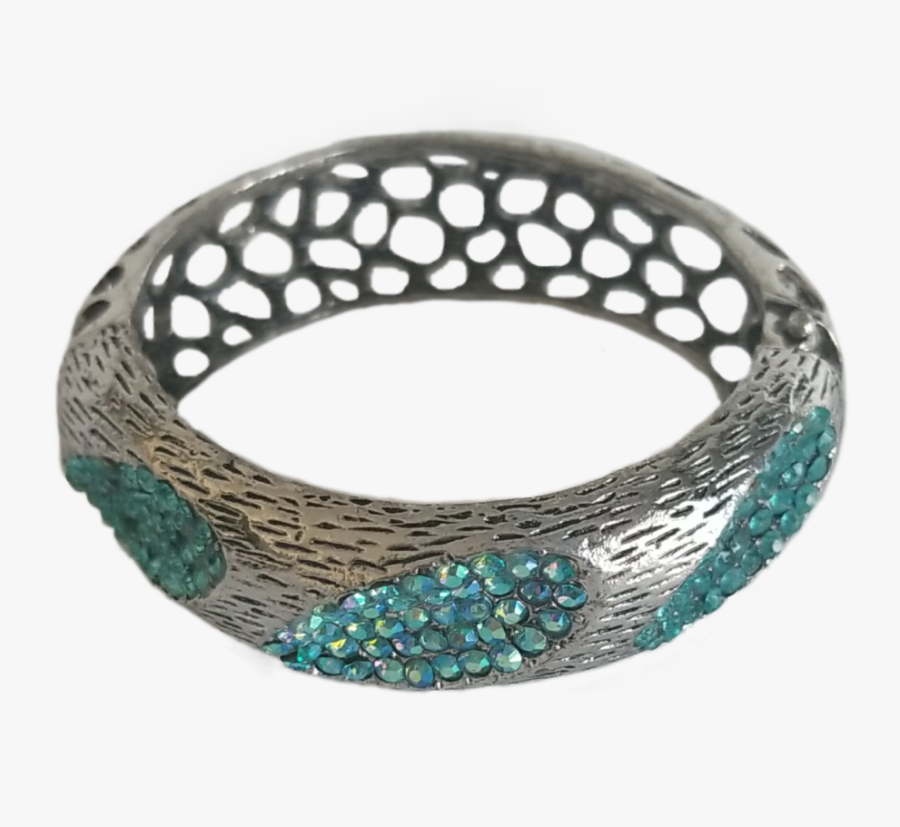Silver & Crystal Blue Bangle Bracelet - Bangle, Transparent Clipart
