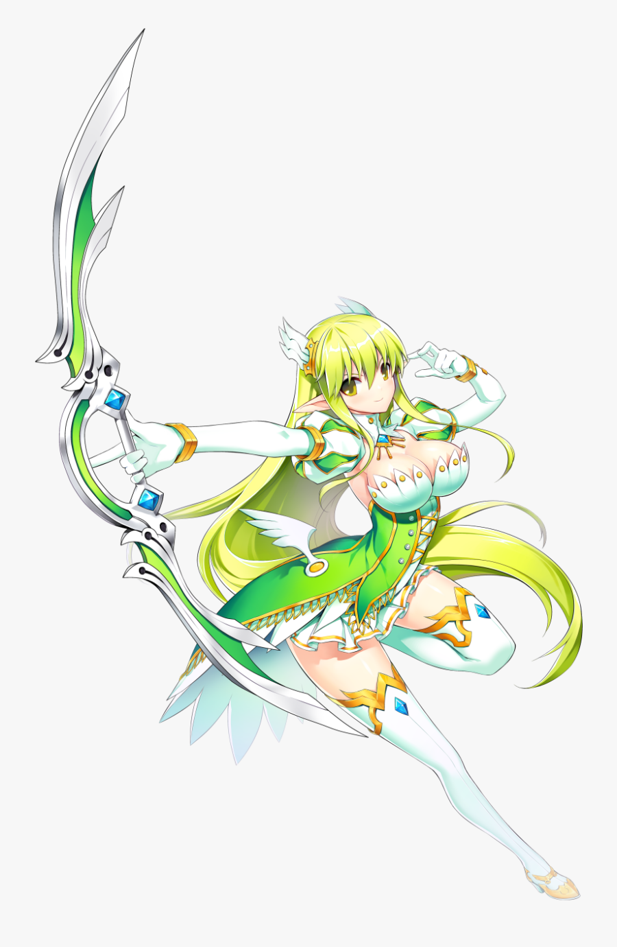 Clip Art Free Bracelet Drawing Anime - Elsword Rena Skill Cut, Transparent Clipart