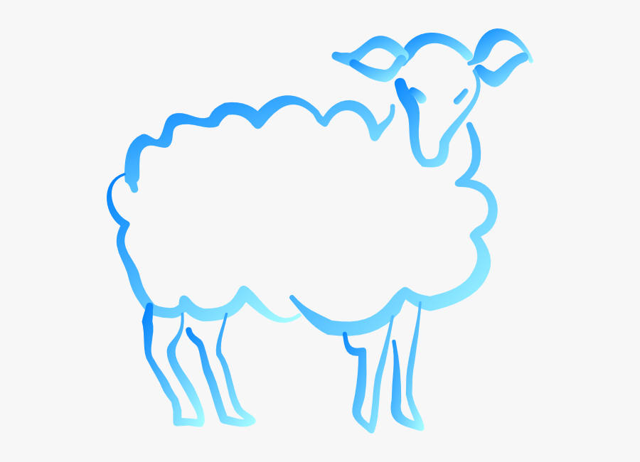 Lamb Gradient Blue Green Svg Clip Arts - Dibujos Estilizados De Animales, Transparent Clipart
