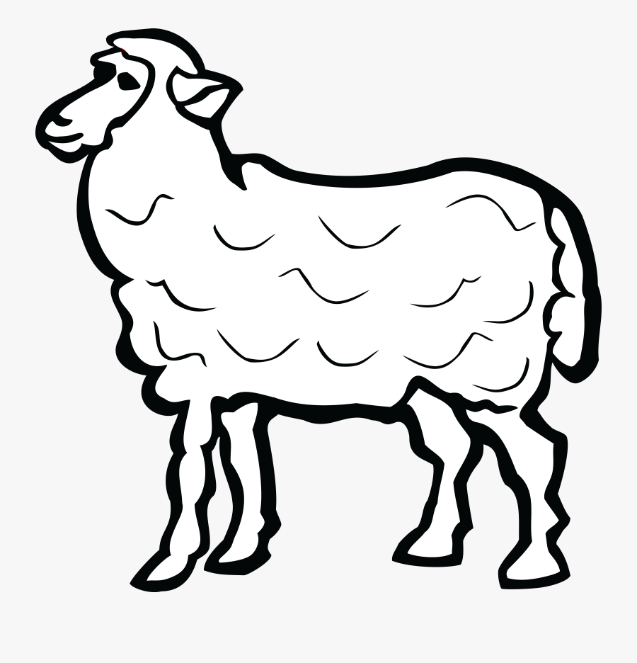 Free Clipart Of A Lamb - Sheep Line Art, Transparent Clipart