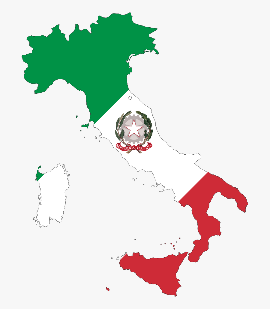 Map,world,italy - Italy Flag Map Png, Transparent Clipart