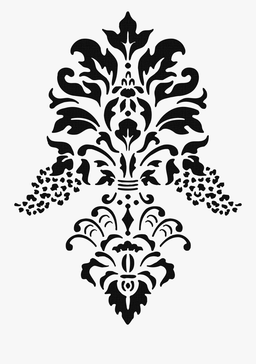 Gold Decorative Boreder Png Clip Art Image - Damask Stencil, Transparent Clipart