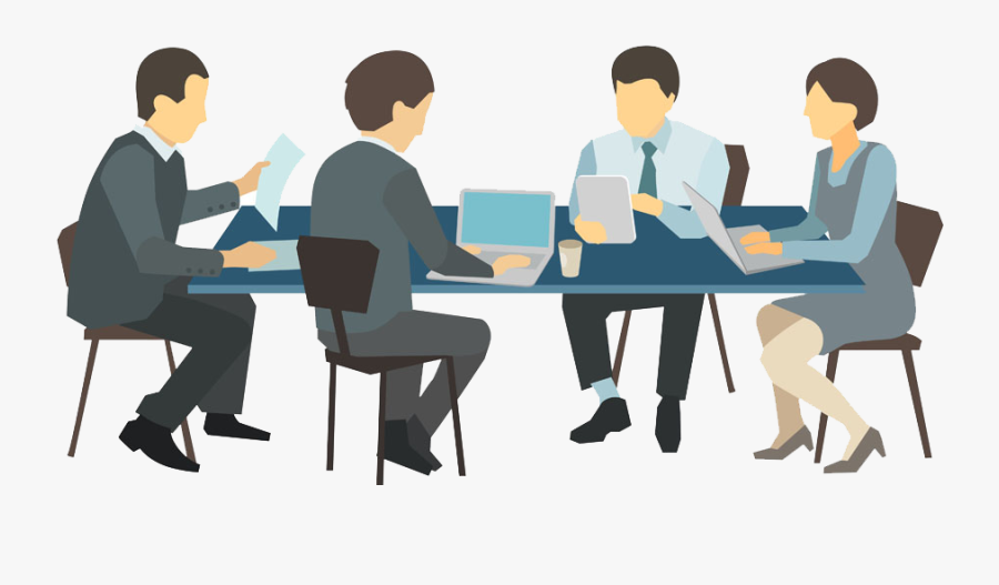 People Meeting Business Illustration Desk Free Photo - Meeting Png, Transparent Clipart