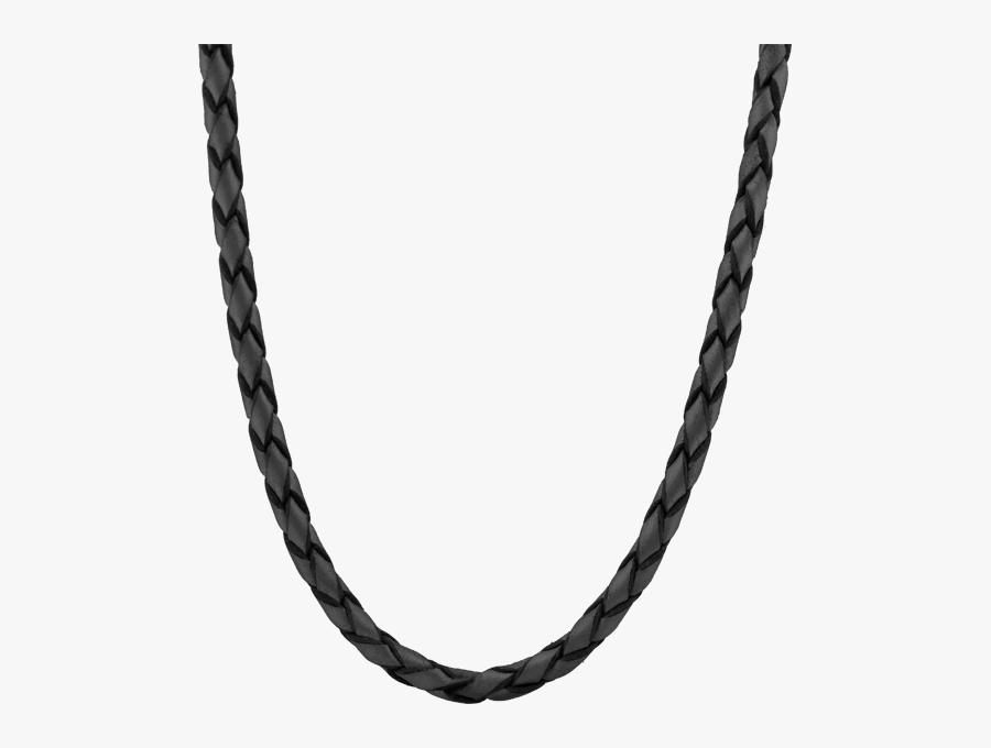 Necklace Leather Braided Black - Halskæde Til Mænd Læder, Transparent Clipart