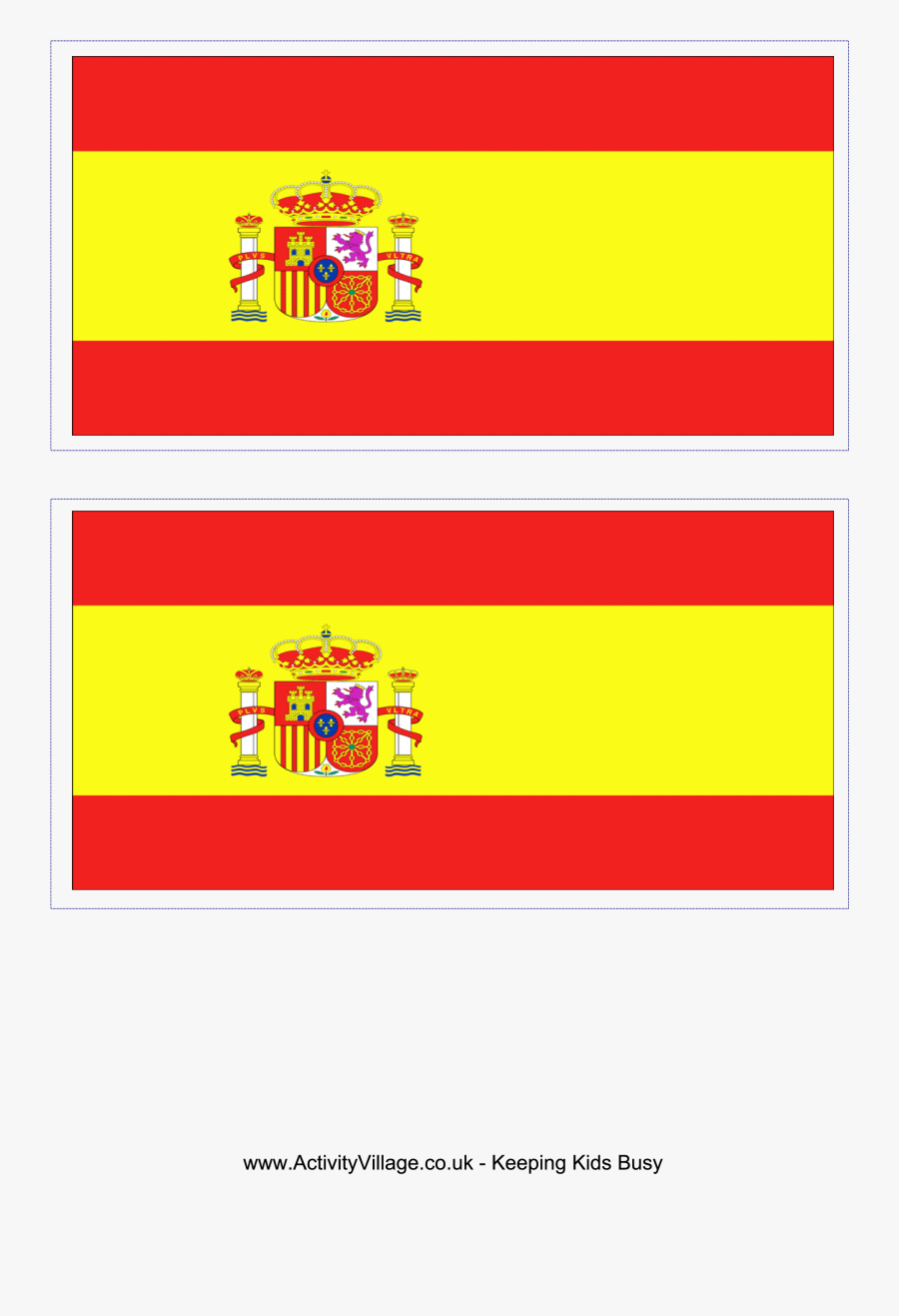 Printable Small Spanish Flag, Transparent Clipart