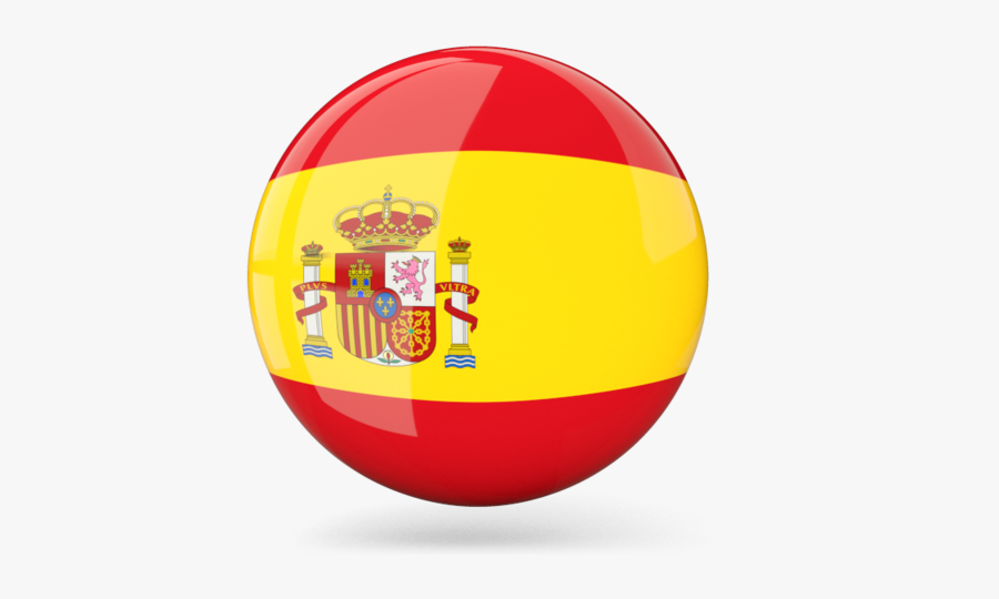 Glossy Round Icon - Spain Flag Circle Transparent Background, Transparent Clipart