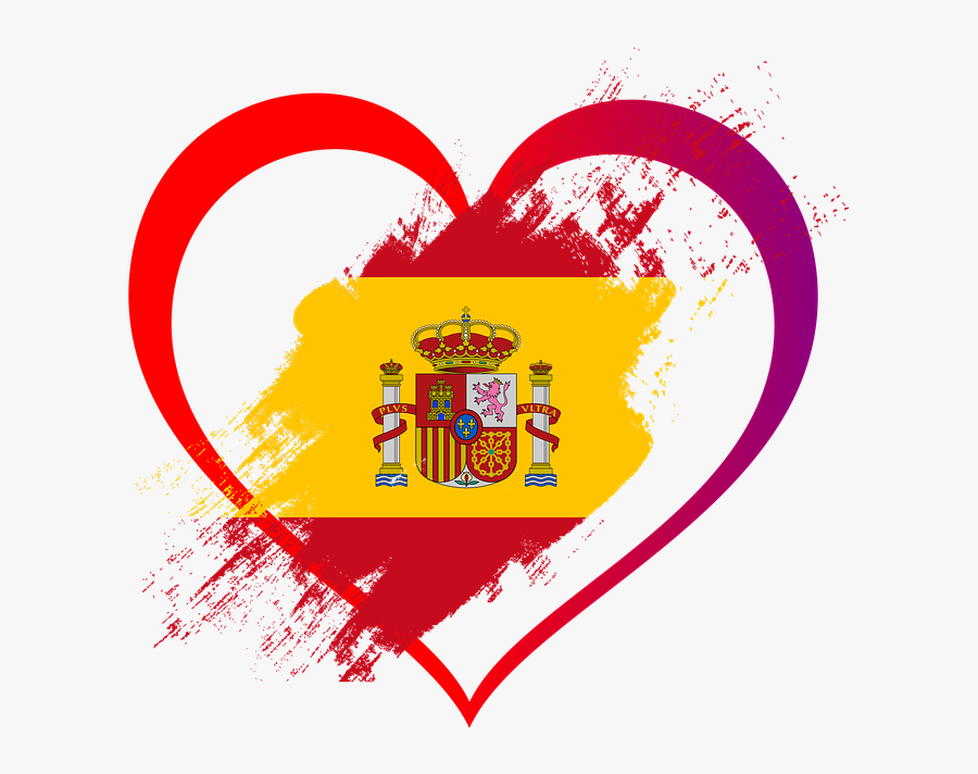 Flag, Heart, Love, Spain, Nation, State Flag, Collage - Spain Flag Heart, Transparent Clipart