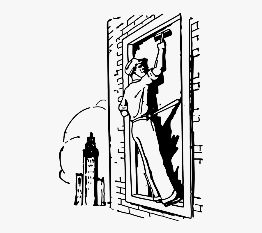 Window Cleaner Black And White Clipart, Transparent Clipart