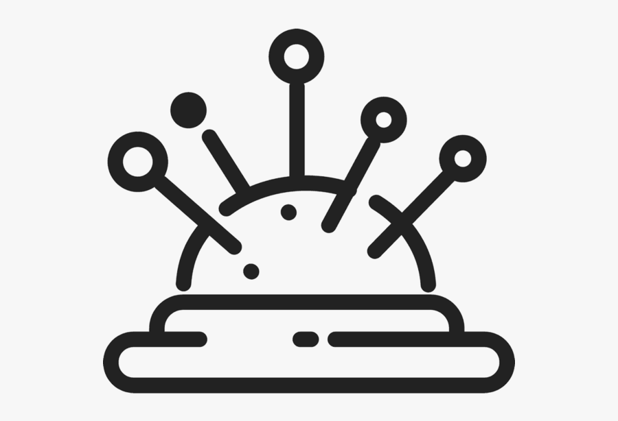 Large Pin Cushion Stamp - Icon Hub And Spoke Black And White Png, Transparent Clipart
